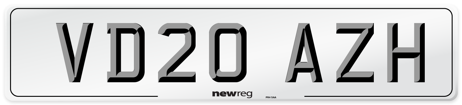 VD20 AZH Number Plate from New Reg